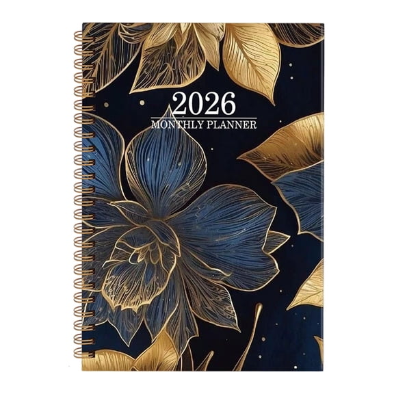 2026 Flower Print Planner Twin Coil Binding Planner Weekly Monthly Journal for Daily Scheduling Note Taking 6.5x8.5Inch