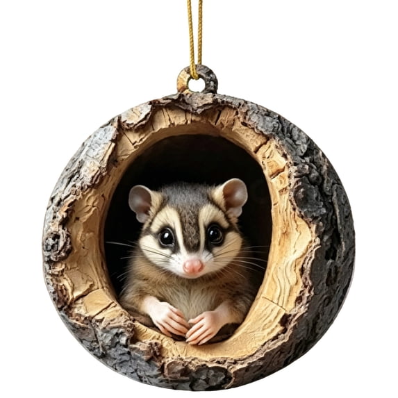 2026 Forest Animal Christmas Ornaments, 3D Acrylic Animal In Acorn Hanging Hide Decoration for Christmas Tree, Wildlife Holiday Decor, Seasonal Keepsake Gifts, Unique Home Party Decor (Sugar Glider)
