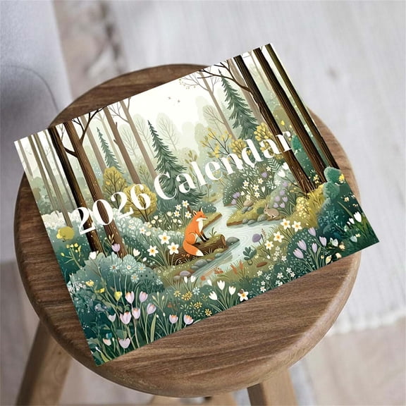 2026 Forest Animals Calendar, Whimsical Nature Scenes Wall Calendar for Nature Lovers, Monthly Forest Art for Home Decor, Peaceful Wildlife Illustrations