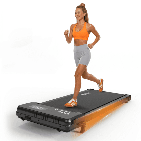 TKW Under Desk Treadmill with 3% Incline, Brushless Motor, Adjustable Stepper, LED Display, Remote Control, 2.5HP, 200 lbs Capacity, Home & Office Use