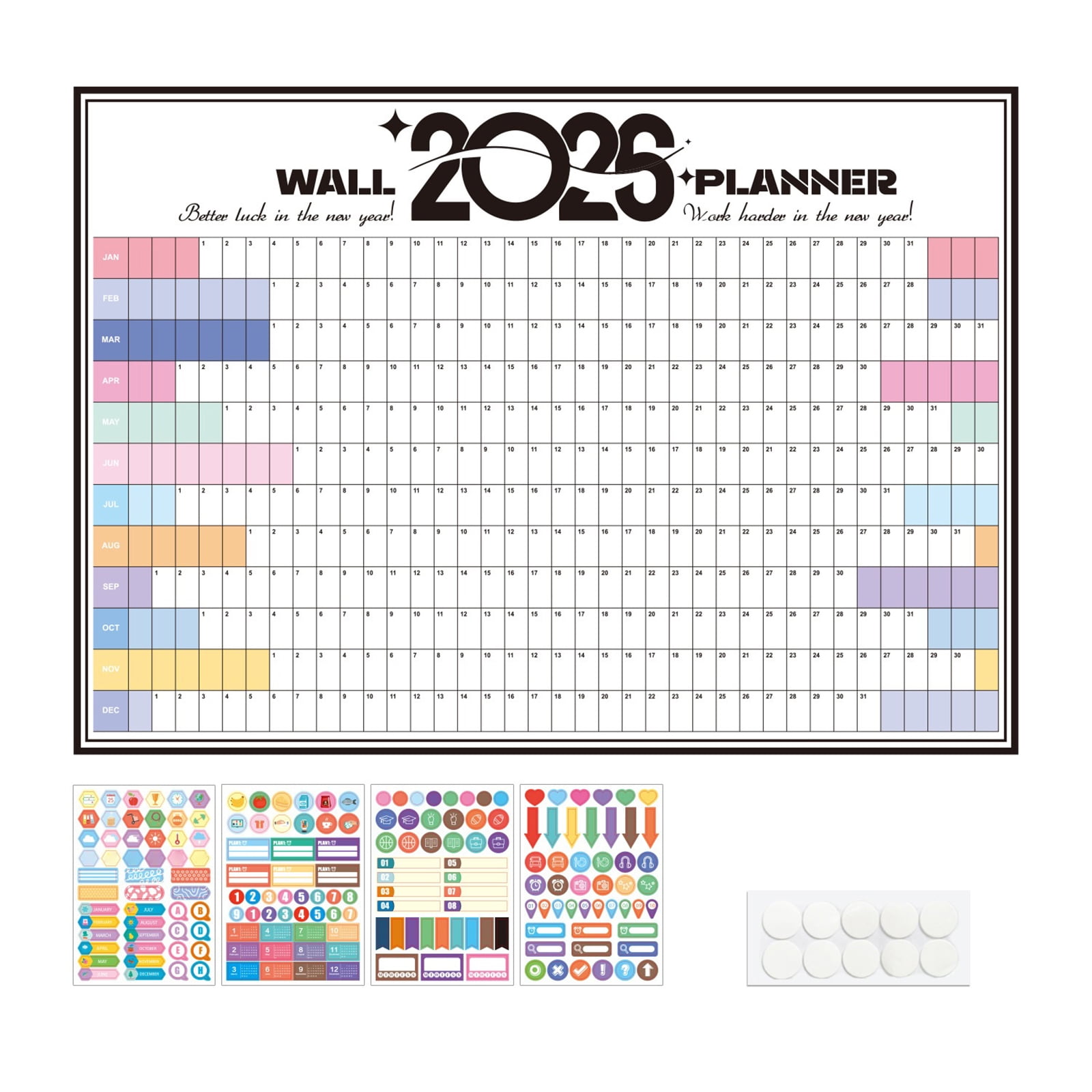2026 Full Year to View Calendar Erasable Calendar Yearly Planner Dated ...