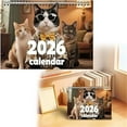 thumbnail image 1 of 2026 Funny Cats Calendar - Cute Feline Themed Wall Calendar For Home & Office Use, Monthly Cat Calendar With Adorable Kitty Photos To Brighten Your 2026 Days & Organize Schedules, White, 1pcs, 1 of 3