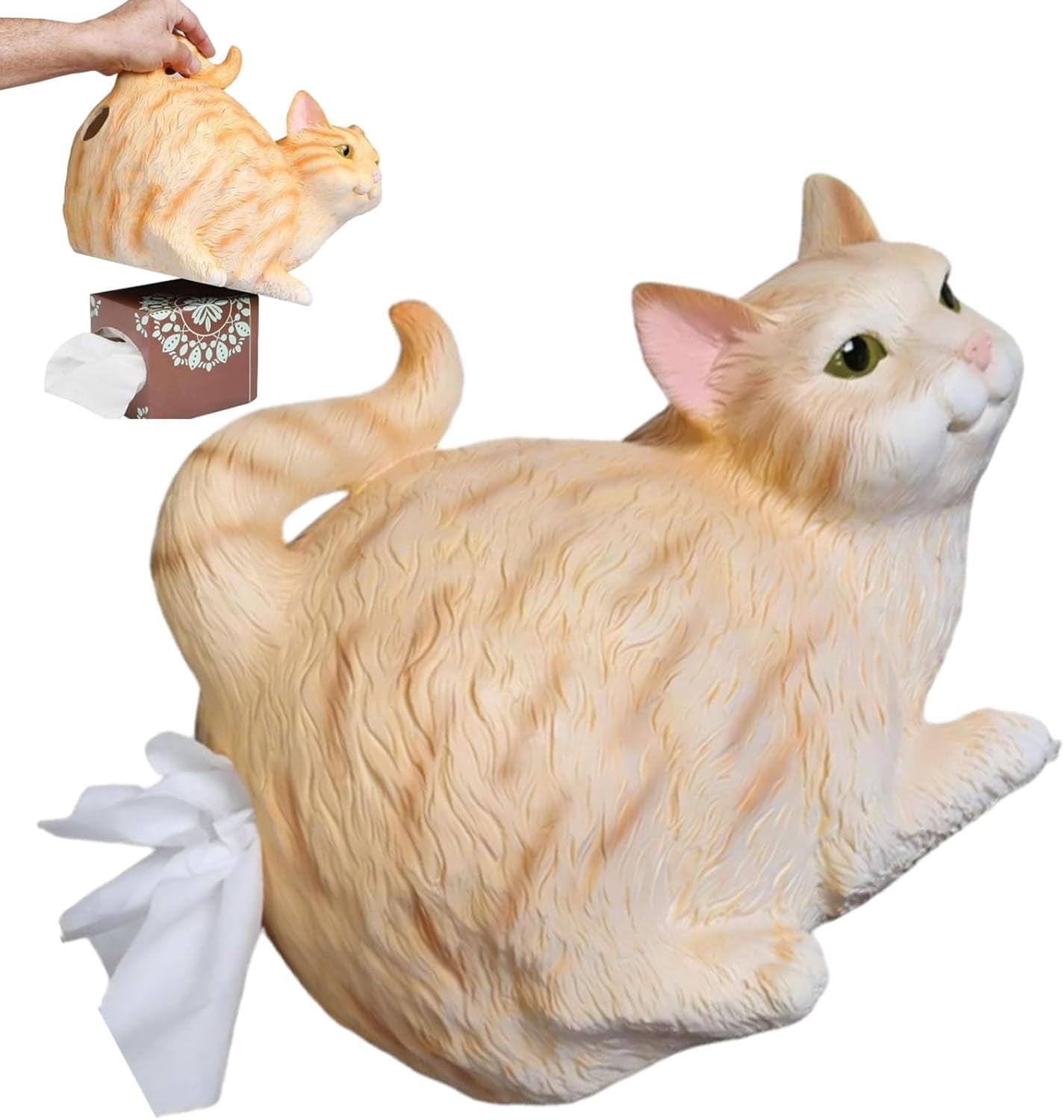 2026 Funny Decorative Ceramic Cat Tissue Holders, Cute Resin Tissue Box ...