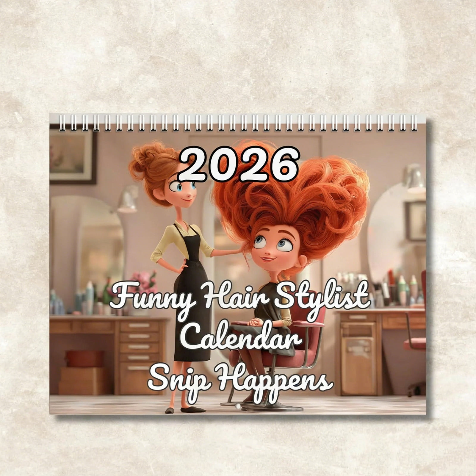 2026 Funny Hair Stylist Wall Calendar - 12-Month Humor Giggle Snip ...