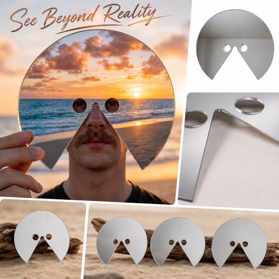 2026 Funny Mirror Face Mask,Visual Head-mounted Photo Booth Props,Reflective Surface, Creative Photography,Lightweight Comfortable