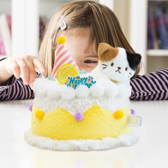 2026 Furry Pets Happy Baking - Birthday Cake, Birthday Party Cone Hats Cupcake Toppers Picks Sunflower Birthday Hats for Cake Dessert Decoration