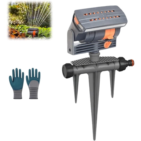 2026 GASYLL Upgraded 16-Nozzle Oscillating Sprinkler , 360° 16-Hole Automatic Rocking Sprinkler, Turbo Orbit Mist Sprinklers System for Garden(B No Timer)