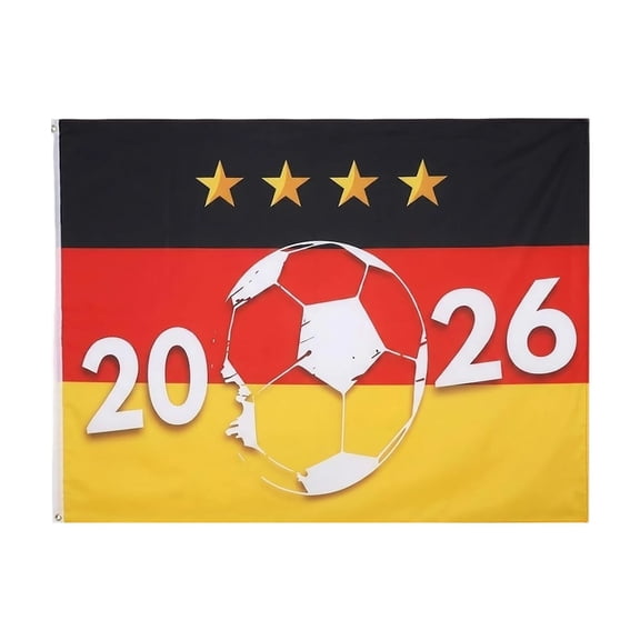 2026 Germany 150x90cm Official Fan Flag with Football Design for Public Viewing Garden Stadium Yellow