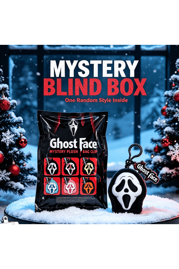 2026 Ghost Face Mystery Vinyl Plush Bag Clip, Random Horror Mask Plush Charm for Backpack Key Ring Purse Zipper, Spooky Character Keychain Accessory Adult Collector Display Halloween Collection Gift