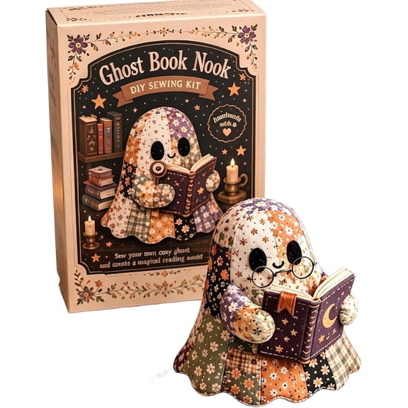 2026 Ghost Sewing Room DIY Patchwork Ghost Craft Kit, Cute Patchwork Ghost Plush Sewing Set, Holiday Gift for Sewing Craft Lovers