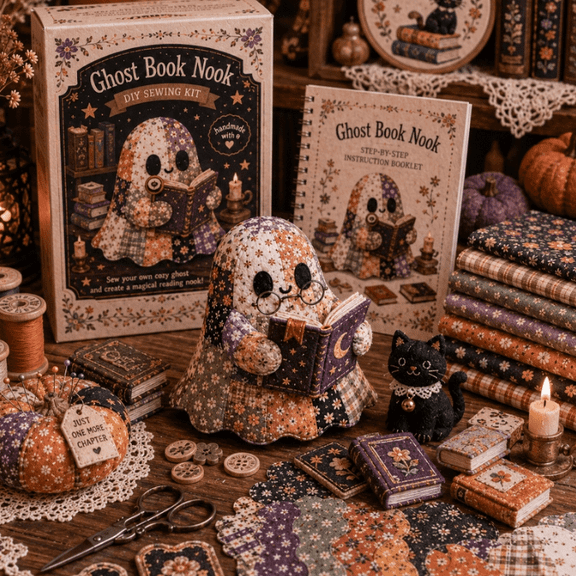 2026 Ghost Sewing Room DIY Patchwork Ghost Craft Kit - Halloween Sewing & Quilting Project for Adults and Teens - Includes Fabric, Thread, Instructions