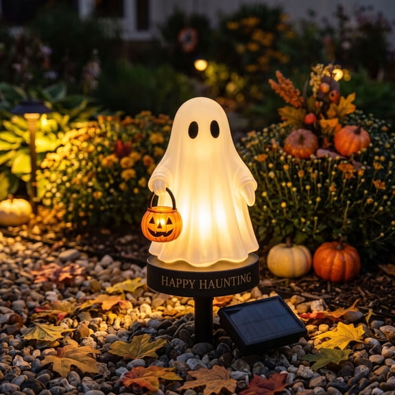 2026 Ghost Solar Garden Stake Light - Halloween Outdoor Decor, LED Ghost Light for Yard, Pathway, Fall, Summerween Decor, Halloween Gifts