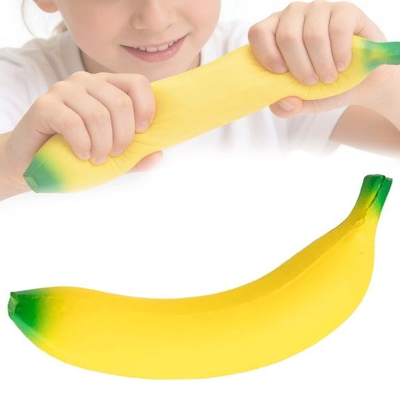 2026 Giant 7in Banana Squishy Slow Rising Stress Relief Toy Soft Pinch & Release Fidget Sensory Toy for Adults Kids Anxiety Relief Birthday Party Favor