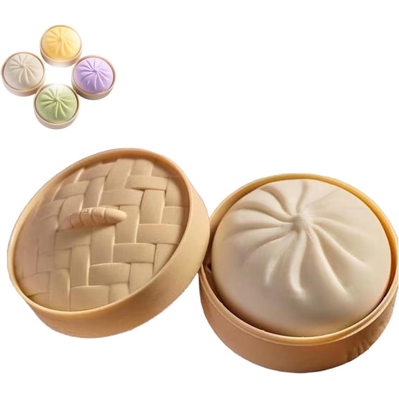 2026 Giant Glitter Dumpling, Jumbo Dumpling, Mystery Dumplings, with Steamer Box, Soft Squeeze Decompression Dough Fun Gifts for Family and Friends Christmas, New Year, and Birthday Gifts(1PCS)