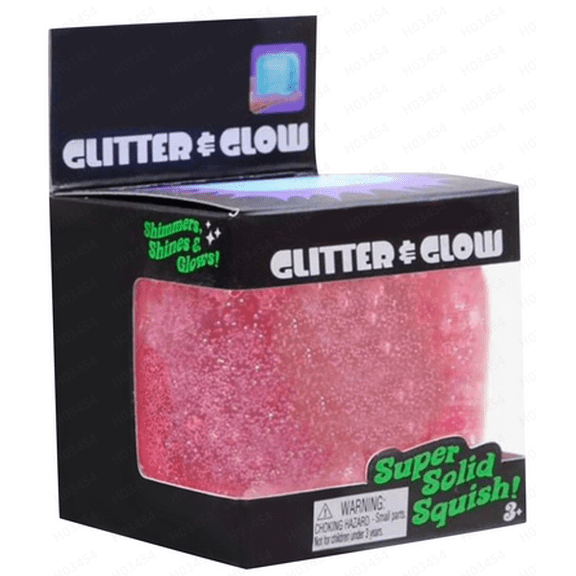 2026 Giant Glitter Glow Cube Squishy, Rainbow Mystery Squishy, Soft Squeeze Dough for Adults(GLOW Pink,1PC)