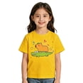 thumbnail image 1 of 2026 Girls Boys Graphic Tees Kids Cute Summer Tops Casual Short Sleeve Crew Neck T Shirts(Yellow4,7-8 Years), 1 of 3