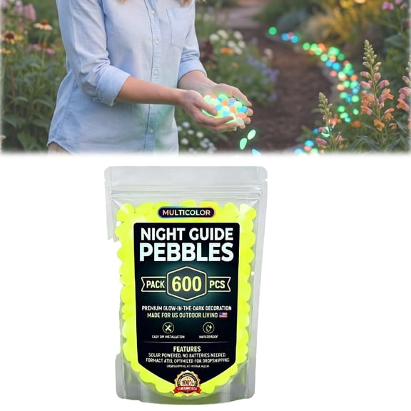 2026 Glow-in-the-Dark Garden Stones Night Guide Luminous Pebbles Rainbow Glow in the Dark Stepping Rocks Outdoor Landscaping Decor Glowing Stones Fish Tank Aquarium Decorations