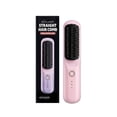 thumbnail image 1 of 2026 Go Brush Pro Upgraded, Portable Cordless Hair Straightener Brush with LCD Display,Fast Heating Cordless, 3 Temperature Settings, USB Rechargeable Fast Heating Hair Brush(Pink), 1 of 5