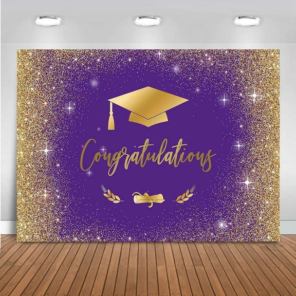 2026 Graduation Backdrop - Glitter Bokeh Class of 2026 Party Decorations - High School and College Congrats Grad Banner Photo Booth Props