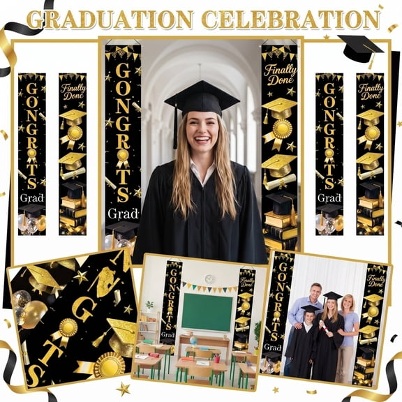 2026 Graduation Banner Class of 2026 Congrats Grad Porch Sign Party Decorations Supplies Welcome Hanging Door Decor for Indoor Outdoor