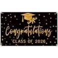 thumbnail image 1 of 2026 Graduation Banner,Graduation Backdrop 2026,Congratulations Banner,Black & Gold 2026 Graduation Photo Backdrop,High School College Classroom Decorations(40"X60"), 1 of 9