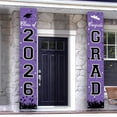 thumbnail image 1 of 2026 Graduation Banners Decorations, Graduation Banner Graduation Party Supplies Class of 2026, Hanging Congratulations/Congrats Grad Banner for Door and Porch, Party Decor - Purple, 1 of 14