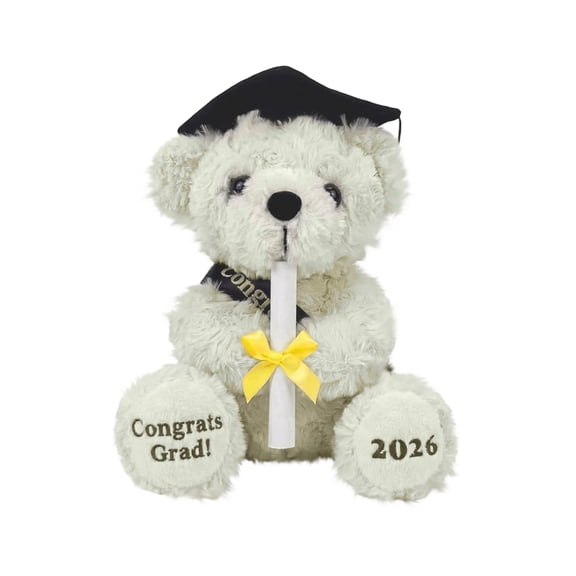 2026 Graduation Bear with Gift Box, 7 Inch Plush Teddy Bear for Kindergarten & Preschool Graduates, Soft Commemorative Keepsake with Cap and Diploma for Class of 2026,C
