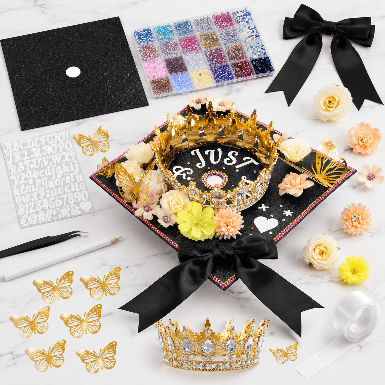 Grad Cap Kit 2026 Graduation Cap Decorations DIY Craft Kit for Personalizing Grad ...