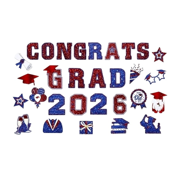 2026 Graduation Car Magnet Decoration 30Pcs, Magnetic Congrats Grad 2026 Refrigerator Garage Door Stickers, Class of 2026 Graduation Car Magnet Decal for Graduation Party Supplies,N