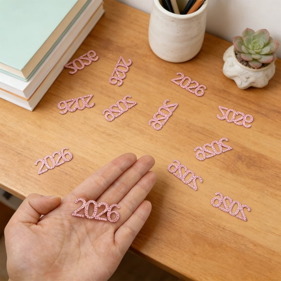 2026 Graduation Confetti Class of 2026, Glitter 2026 Confetti 100pcs for Graduation Party Decorations and New Years Eve Party Supplies 2026,Gold