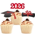 thumbnail image 1 of 2026 Graduation Cupcake toppers, 12 PCS Food/Appetizer Picks for Graduation Party Mini Cake Decorations, Diploma, 2026, Grad Cap Set 12 Pieces, 1 of 3