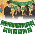 thumbnail image 1 of 2026 Graduation Decorations Congrats Grad Banner, 2026 graduations party decorations Graduation Banners Congrats Grad Banner for Congratulation Graduations Party Supplies, School, Home (Gold&Green), 1 of 9