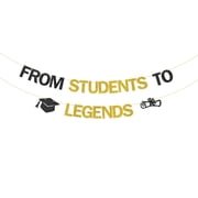 2026 Graduation Decorations,From Students to Legends Banner, Class of 2026 Banner, We are So Proud of You, Congrats Grad 2026, 2026 Graduation Party Decorations Gold&Black Glitter
