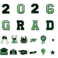 thumbnail image 1 of 2026 Graduation Decorations, Grad Party Decor, Magnetic Cutouts, Garage Magnets, Green Trim, Graduation Cap Toppers, Graduation Celebration, Locker Decor, 20 Piece Set, 1 of 6