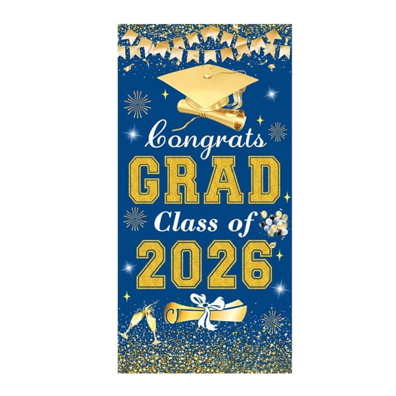 2026 Graduation Decorations Graduation Curtains March Forward In Peace Graduation Party Supplies Banner Blue