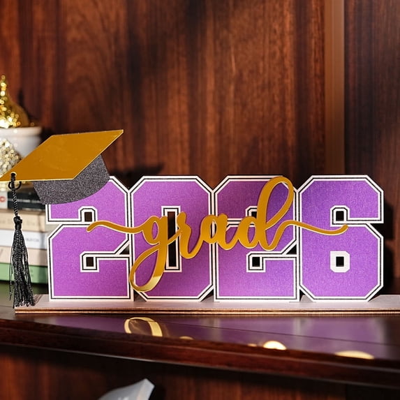 2026 Graduation Decorations, Graduation Wooden Desktop Ornaments, Class of 2026 Graduation Gifts, College University Senior Gifts 2026, Grad Party Congratulations -2026