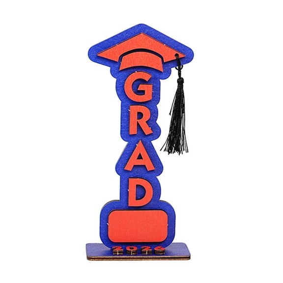 2026 Graduation Decorations Table Centerpieces Wooden Class of 2026 Graduation Congratulate Table Topper for Grad Ornaments Party Supplies Favors (Blue)