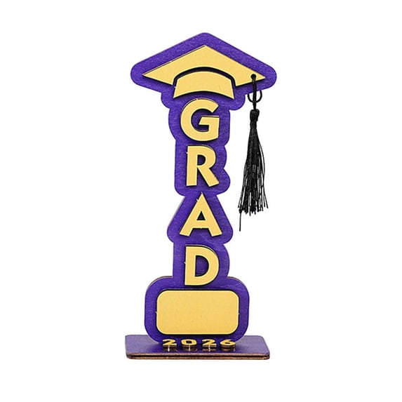 2026 Graduation Decorations Table Centerpieces Wooden Class of 2026 Graduation Congratulate Table Topper for Grad Ornaments Party Supplies Favors (Purple)