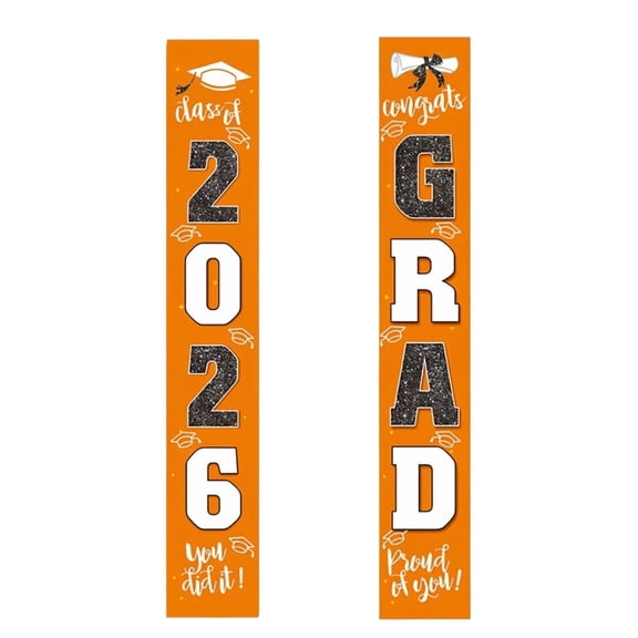 2026 Graduation Door Banner Pair, Congrats Grad Hanging Door Sign for Graduation Party Decorations, Class of 2026 Graduate Home, School, Ceremony Decor