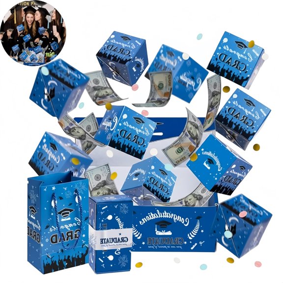 2026 Graduation Explosion Gift Box, Pop Up Surprise Money Holder with Confetti