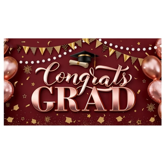 2026 Graduation Garage Door Banner Congratulations Class of 2026 Garage Door Cover Backdrop Black Gold Congrats Grad Party Decoration Background 7 x 16 ft