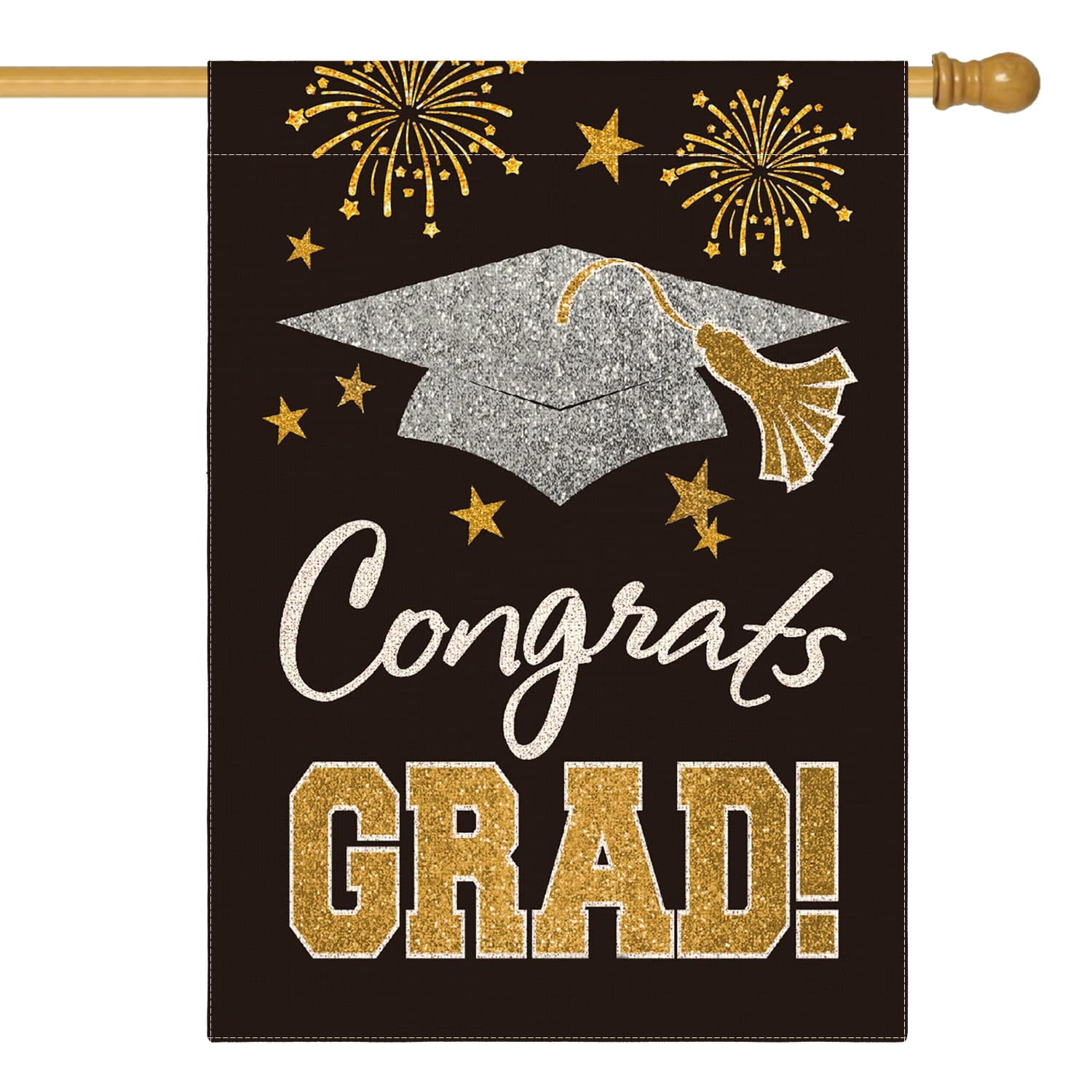 2026 Graduation Garden Flag Congratulations Graduation Ceremony Courtyard Outdoor Decoration 12 x 18 inches Graduation Diploma Hat Graduation Decoration