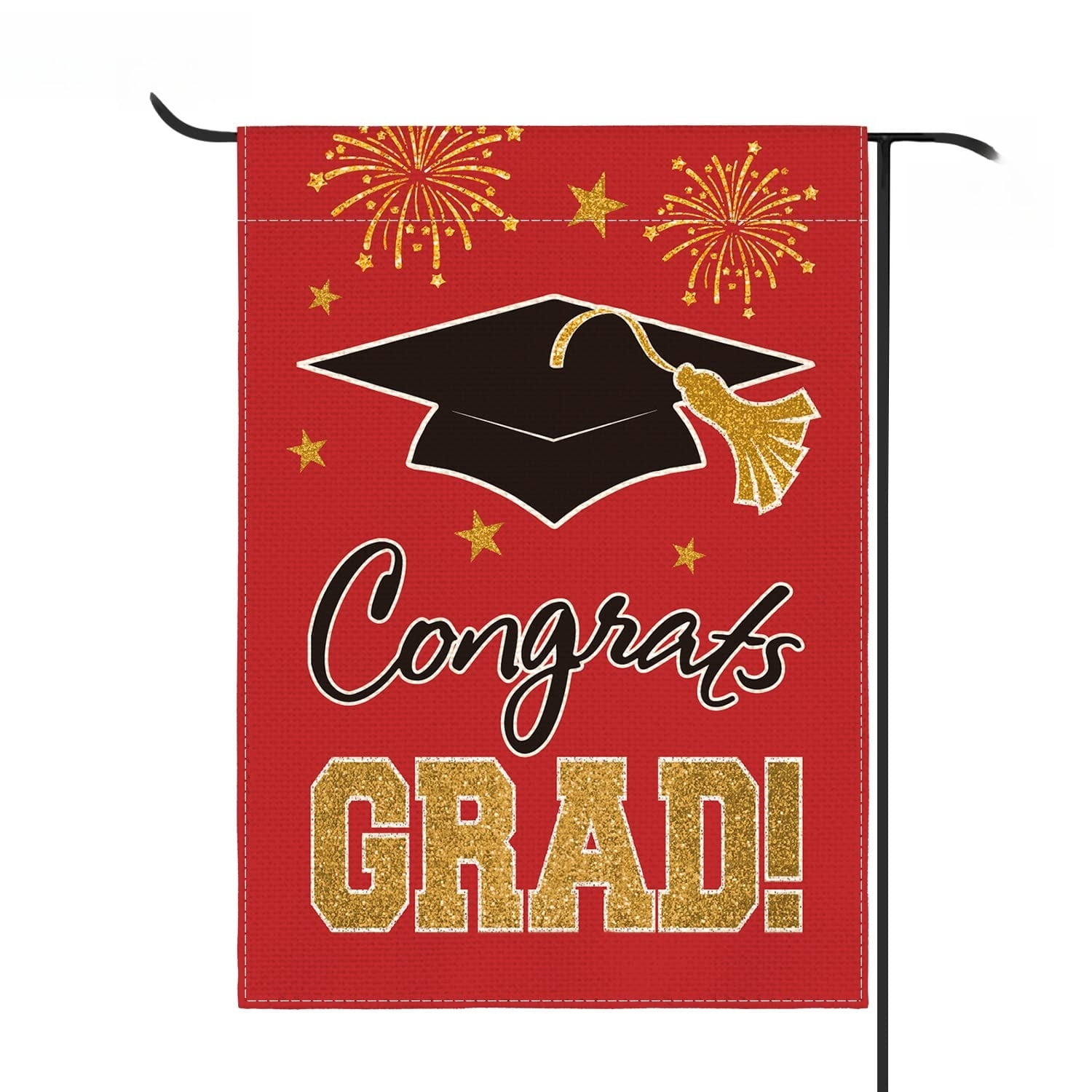 2026 Graduation Garden Flag Congratulations Graduation Ceremony Courtyard Outdoor Decoration 12 x 18 inches Graduation Diploma Hat Graduation Decoration