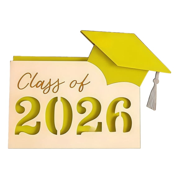 2026 Graduation Gift Card Holder, 3.94 Inch Wooden Grad Cap Money Clip, Class of 2026 Keepsake for Graduation Party Favors (Size/Colour as Pictured)