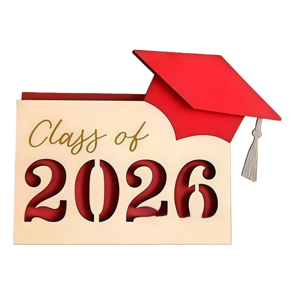 2026 Graduation Gift Card Holder, 3.94 Inch Wooden Grad Cap Money Clip, Class of 2026 Keepsake for Graduation Party Favors (Size/Colour as Pictured)