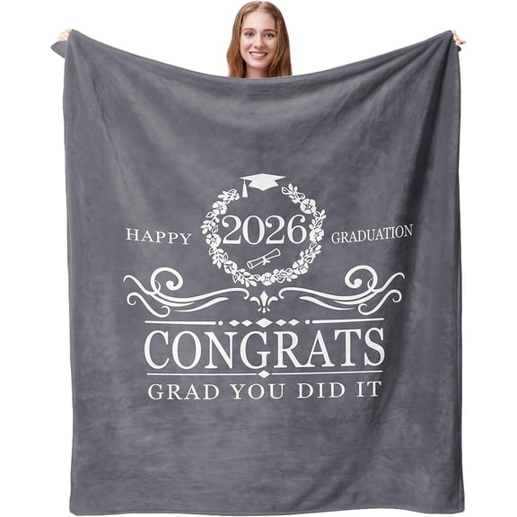 2026 Graduation Gift for Her Him, Graduation Blanket Class of 2026, High School College Master Degree PHD Graduation Gift for Women Men, Nursing Student Graduation Throw Blanket 60"X50"