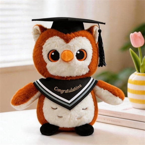 2026 Graduation Gifts,9 Inch Cute Owl Graduation Plush Toy with Graduation Cap & Congratulations Stole,Soft Stuffed Animal Graduation Gift for Students,Grad Party Decor,Graduation Souvenir