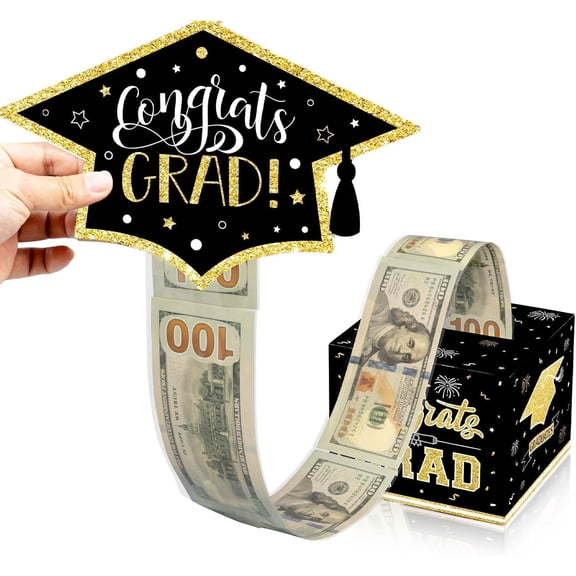 2026 Graduation Gifts, Class of 2026 Money Gift Box, Funny Surprise Cash Gift Idea Kit for Boys Girls College High School Congrats Grad Black Gold