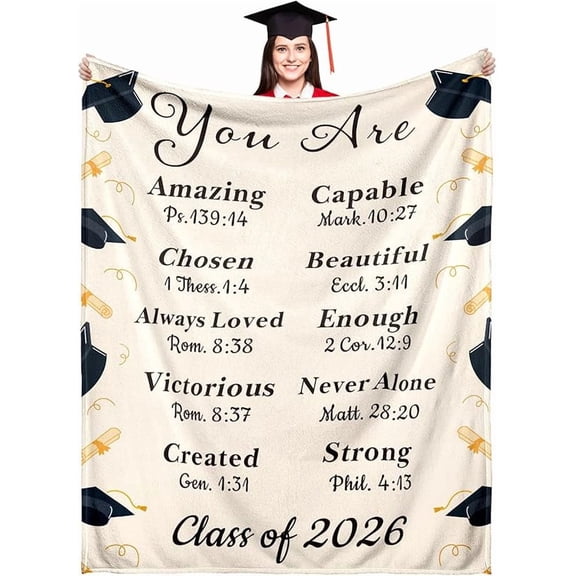 2026 Graduation Gifts for Her Him, 2026 Graduation Throw Blankets, Class of 2026 Gifts Bulk, Senior Year 2026 Graduattion Decor, Best Gift for High School Senior Night, Soft Flannel Blanket 50"*60"