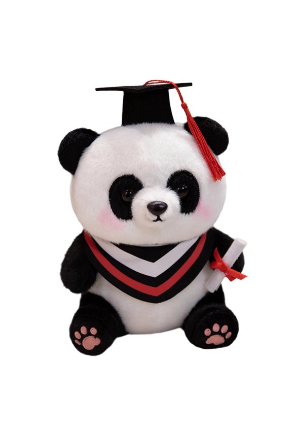 2026 Graduation Gifts Plush Panda 9 Inch Stuffed Animals Signature for Class of 2026 Graduation Congratulations Panda Plush Toys with Cap Plushies for Students (Red)